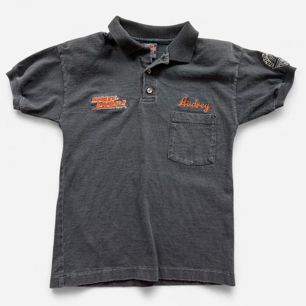 Harley-davidson Women's Black and Grey Shirt